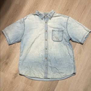 Vintage Route 66 Well Worn Chambray Light Blue Denim Shirt